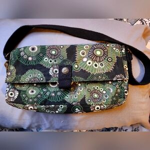 Green Kipling small shoulder bag with velcro enclosure